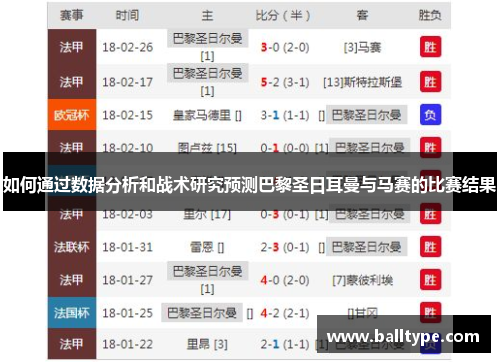 如何通过数据分析和战术研究预测巴黎圣日耳曼与马赛的比赛结果 如何通过数据分析和战术研究预测巴黎圣日耳曼与马赛的比赛结果